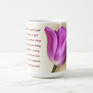 Bright Magenta Tulip Poetic Coffee Mug