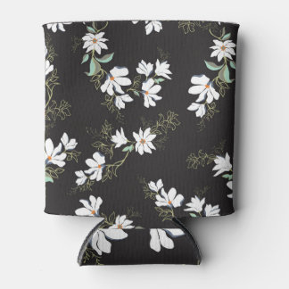 Bright Magnolia Floral Seamless Pattern Can Cooler