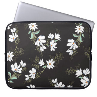 Bright Magnolia Floral Seamless Pattern Laptop Sleeve