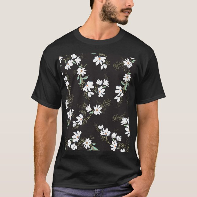 Bright Magnolia Floral Seamless Pattern T-Shirt (Front)