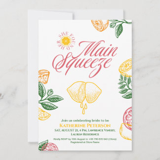 Bright Main Squeeze Citrus Bridal Shower Invitation