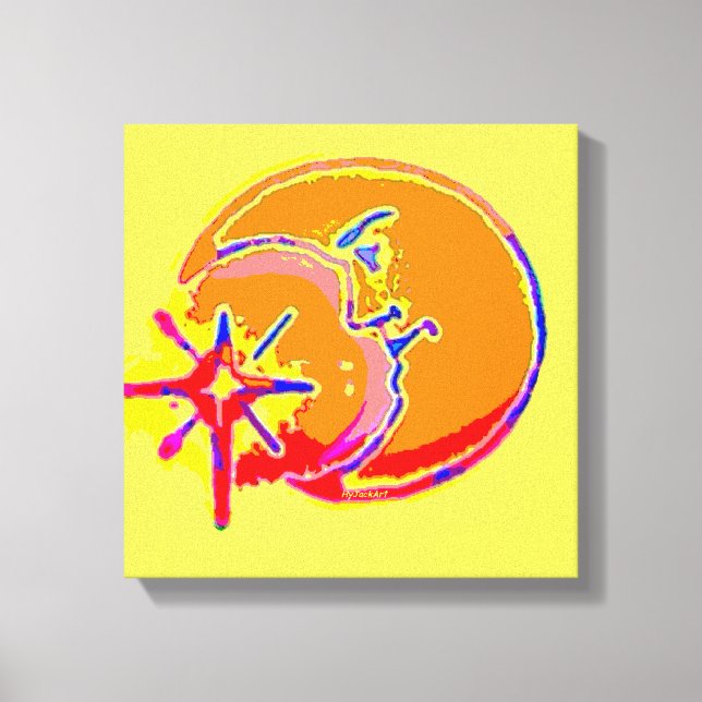 Bright Man in the Moon Wrapped Canvas (Front)