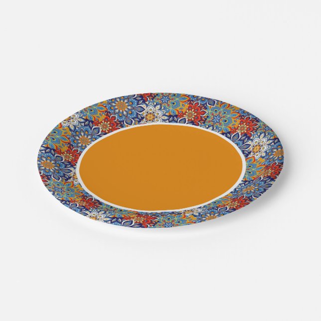 bright mandala  paper plate (Angled)