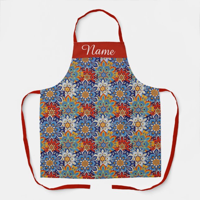 bright mandala personalised apron (Front)