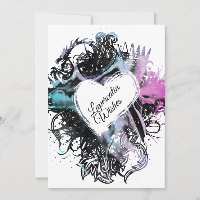 Bright Marble Heart Lupercalia Valentine's Holiday Card (Front)
