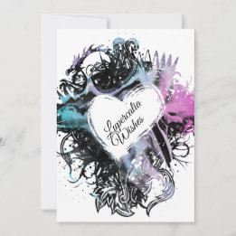 Bright Marble Heart Lupercalia Valentine's Holiday Card
