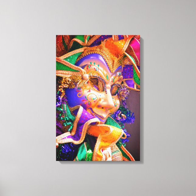 Bright Mardi Gras Mask Canvas Print (Front)