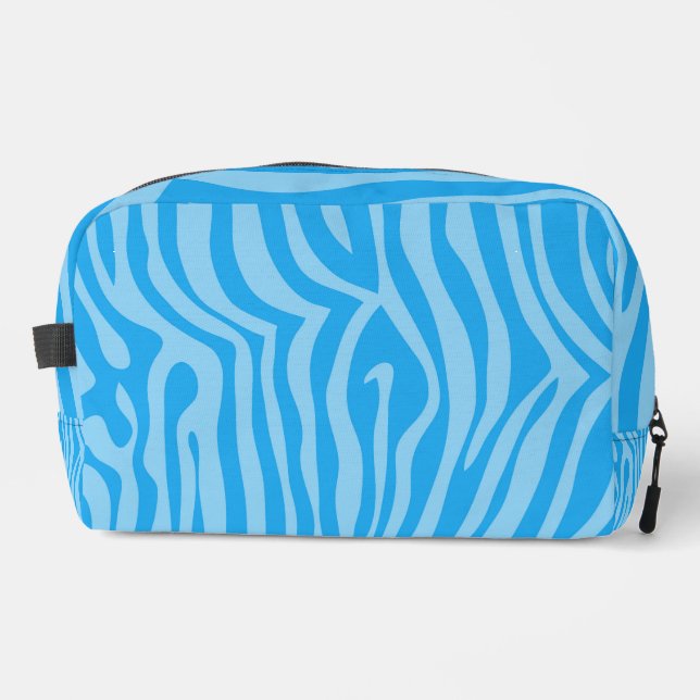 BRIGHT MARINE BLUE LEOPARD PRINT PATTERNS DOPP KIT (Front)
