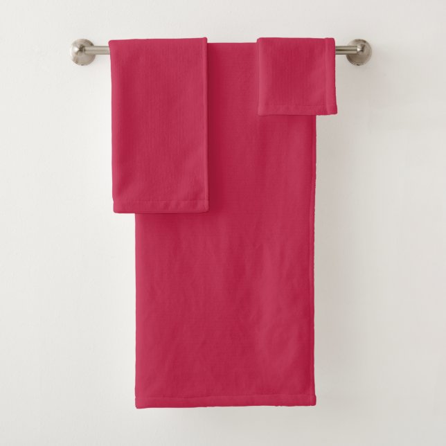 Bright maroon (solid colour)  bath towel set (Insitu)