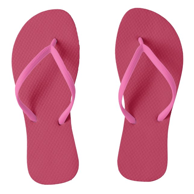 Bright maroon (solid colour)  jandals (Footbed)