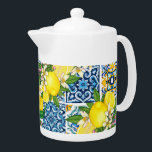Bright Mediterranean Sicilian Tiles Citrus Lemons<br><div class="desc">Mediterranean tiles,  popularized by Dolce & Gabbana's recent fashion collections,  are the epitome of Sicilian luxury. Bright yellow lemons add zest to this summery design.</div>