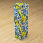 Bright Mediterranean Sicilian Tiles Citrus Lemons  Wine Box<br><div class="desc">Mediterranean tiles,  popularized by Dolce & Gabbana's recent fashion collections,  are the epitome of Sicilian luxury. Bright yellow lemons add zest to this summery design.</div>