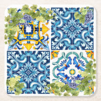 Bright Mediterranean Sicilian Tiles Grape Vine