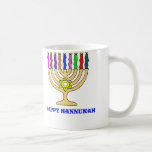 Bright Menorah Coffee Mug<br><div class="desc">A bright Hannukah menorah with the words Happy Hannukah welcomes the holiday.   Happy latke eating!</div>