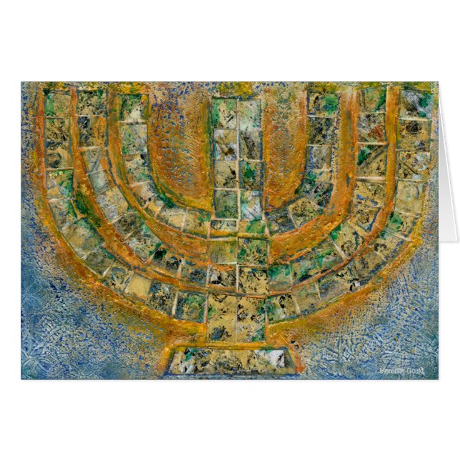 Bright Menorah Greeting Card (Blank Inside) (Front Horizontal)