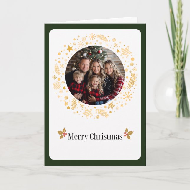 Bright Merry Christmas Photo Card (Front)