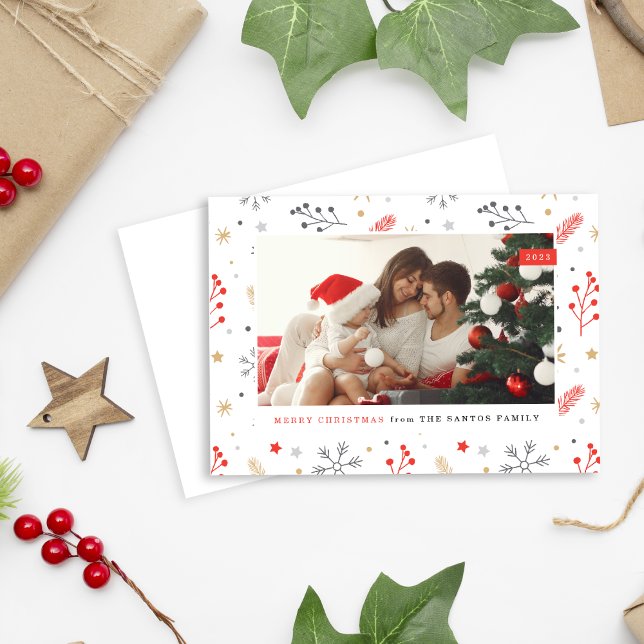 Bright Merry Christmas Photo christmas elements Holiday Card (Creator Uploaded)