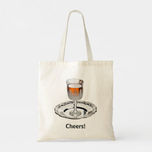 Bright & Merry Glass of Sherry Funny Christmas Tote Bag