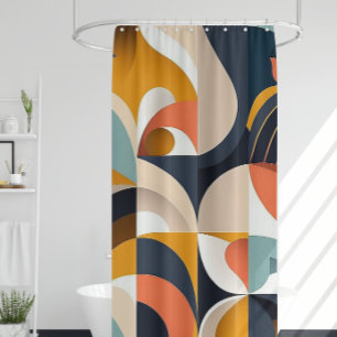 Bright Mid Century Modern  Shower Curtain