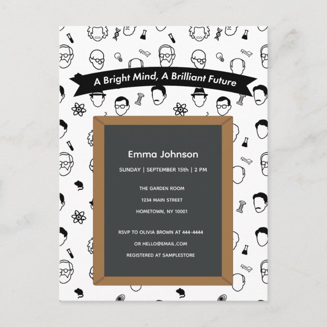Bright Mind Brilliant Future Editable Invitation (Front)