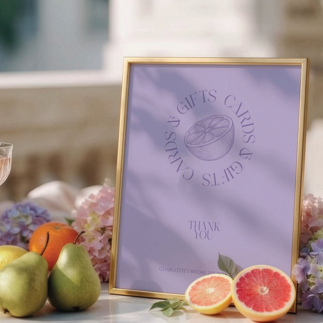 Bright Minimalist Citrus Bridal favour sign (Creator Uploaded)