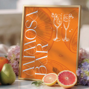 Bright Minimalist Citrus Bridal Mimosa bar sign