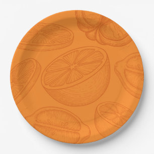 Bright Minimalist Citrus Bridal Shower Paper Plate