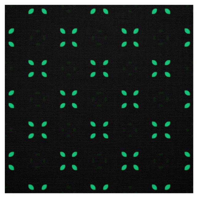 Bright Mint Green Leaf Abstract Pattern Fabric (Swatch)