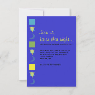 BRIGHT MITZVAH Bar Bat Mitzvah Reception Card