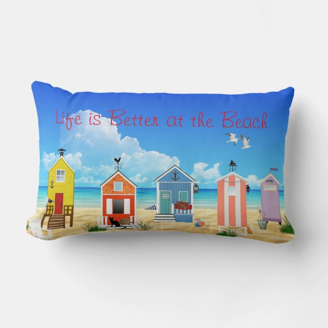 Bright, Modern Beach Houses Lumbar Cushion (Front)
