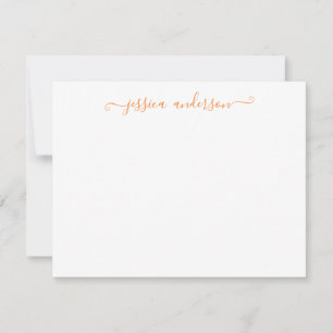 Bright Modern Elegant Autumn Fall Orange Script Card
