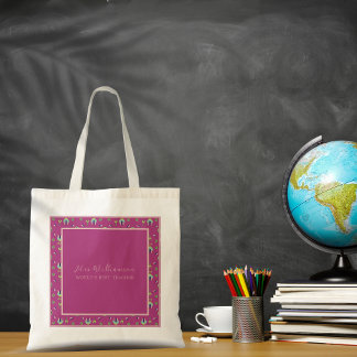 Bright Modern Floral Teacher's Tote Bag