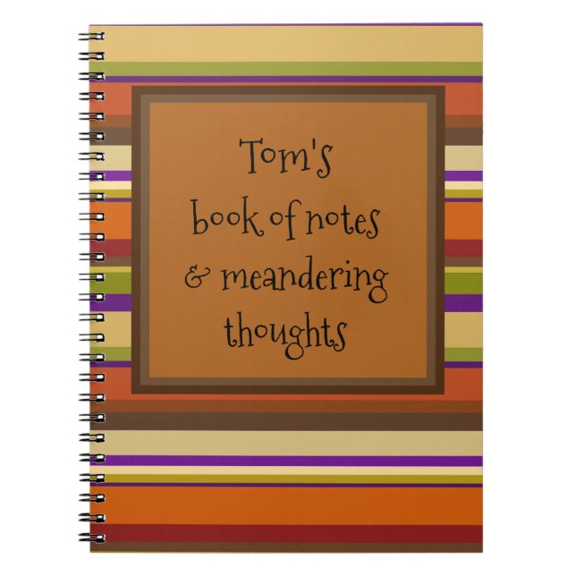 Bright, modern, funky and fun personalised notebook (Front)