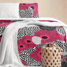 Bright Modern Hot Pink Poppy Floral Pattern
