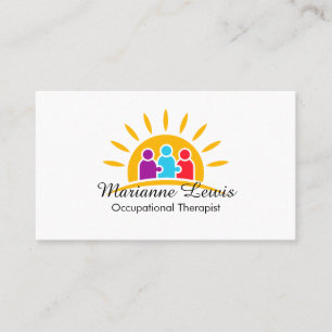 Bright Modern Occupational Therapist Autism Logo Business Card