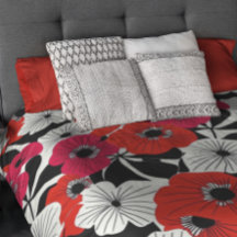 Bright Modern Poppy Floral Pattern