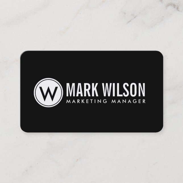 Bright Monogram Business Cards (Front)