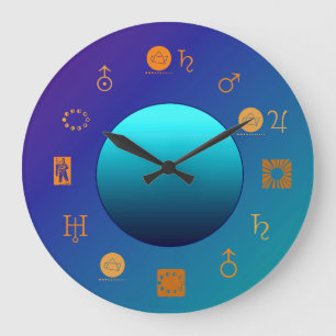 Bright Moon with Astro Signs> Astrology Clock