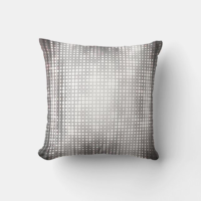 Bright Mosaic: Glossy Grey Abstract. Cushion (Front)