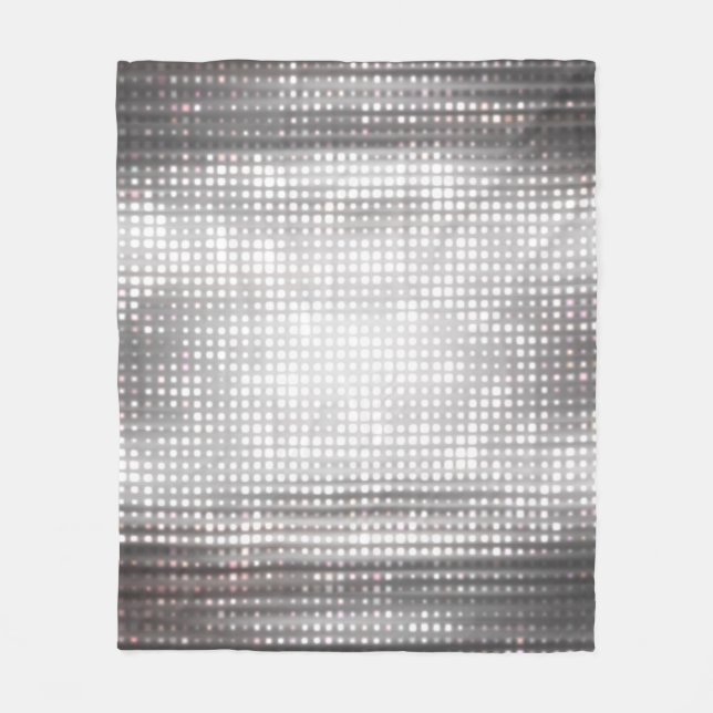 Bright Mosaic: Glossy Grey Abstract. Fleece Blanket (Front)