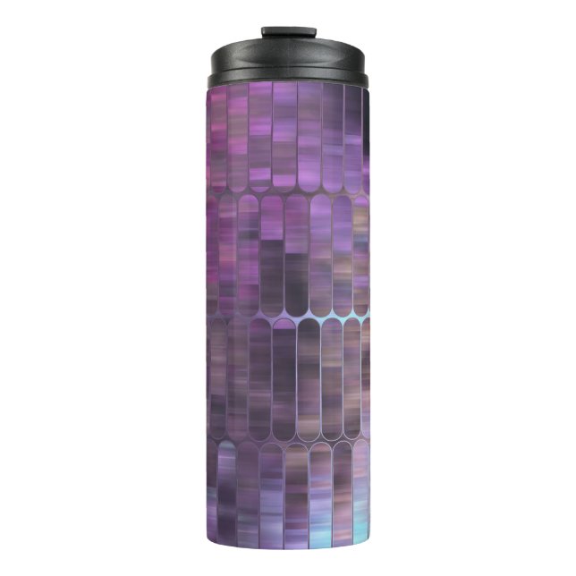 Bright Mosaic: Multicolored Glossy Abstract. Thermal Tumbler (Front)