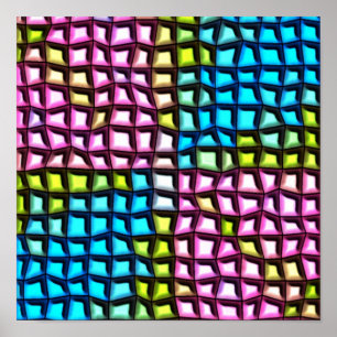 Bright mosaic pattern poster