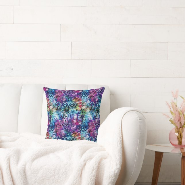 Bright Multi Color Tye Die Cushion (Couch)