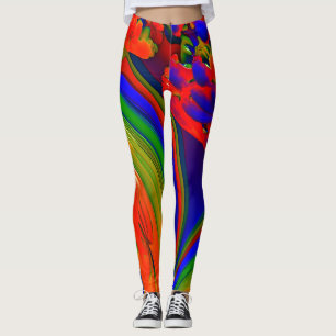 Bright Multi Colored Fractal Leggings