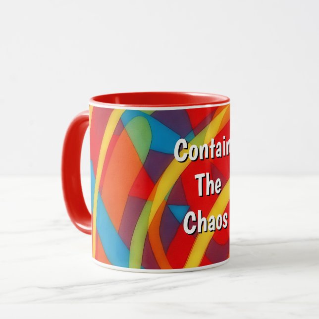 Bright Multi Colour Design Art Mug Personalised (Front Left)