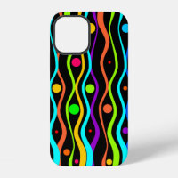 Bright Multi-coloured Circles and Curved Stripes