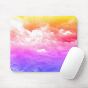 Bright Multi-Coloured Cloud Mouse Pad