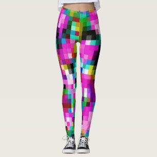 Bright Multi Coloured Tie Dye Mosaic Abstract Leggings