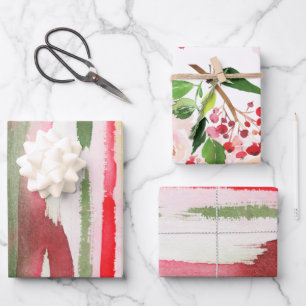 Bright Multi Watercolor Splash Christmas  Wrapping Paper Sheet