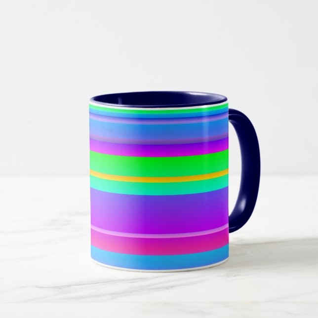 Bright multicolor creative striped mug (Front Right)
